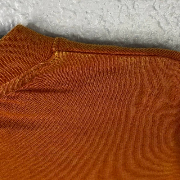 BP. Cropped TShirt Large Womens Orange Short Sleeve Distressed Front Pocket - Picture 10 of 11
